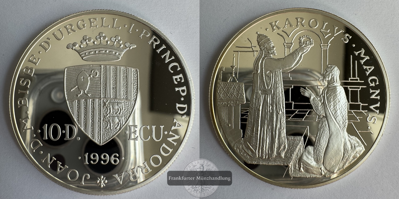  Andorra  10 Diners 1996 Joan Marti i Alanis FM-Frankfurt KM#121 Feinsilber: 29,11g   