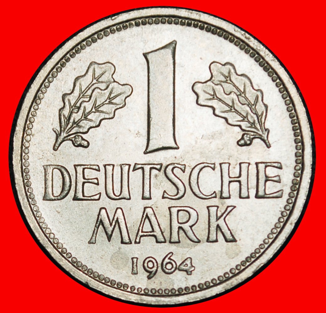  Ⰶ NOT COMMUNIST TYPE (1950-2001): GERMANY ★ 1 MARK 1964J I+A+r1! HAMBURG! UNC★LOW START★ NO RESERVE!   