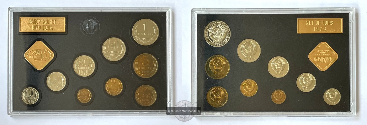  Russland USSR Sowjetunion Leningrad 9 Münze Mint Set 1979 FM-Frankfurt   