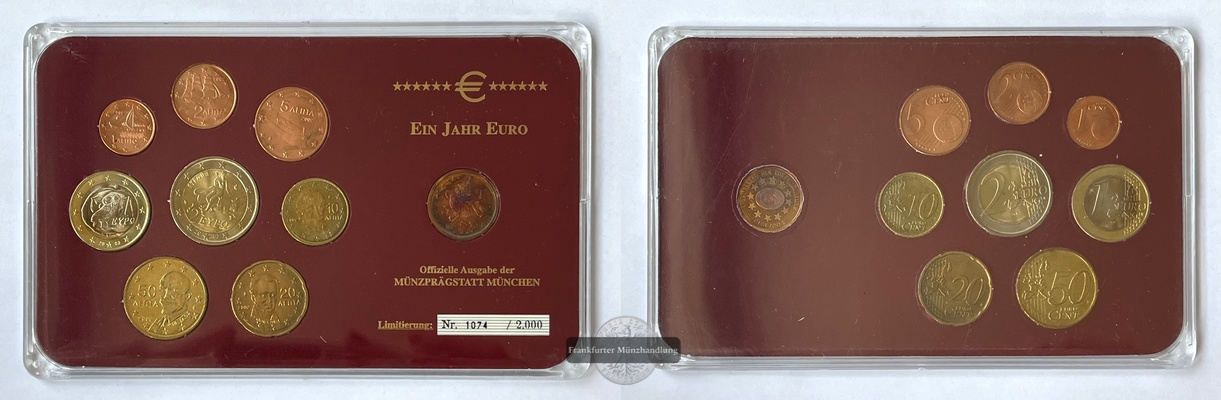  Griechenland Jubiläumssätze 2003 Ein Jahr Euro FM-Frankfurt   