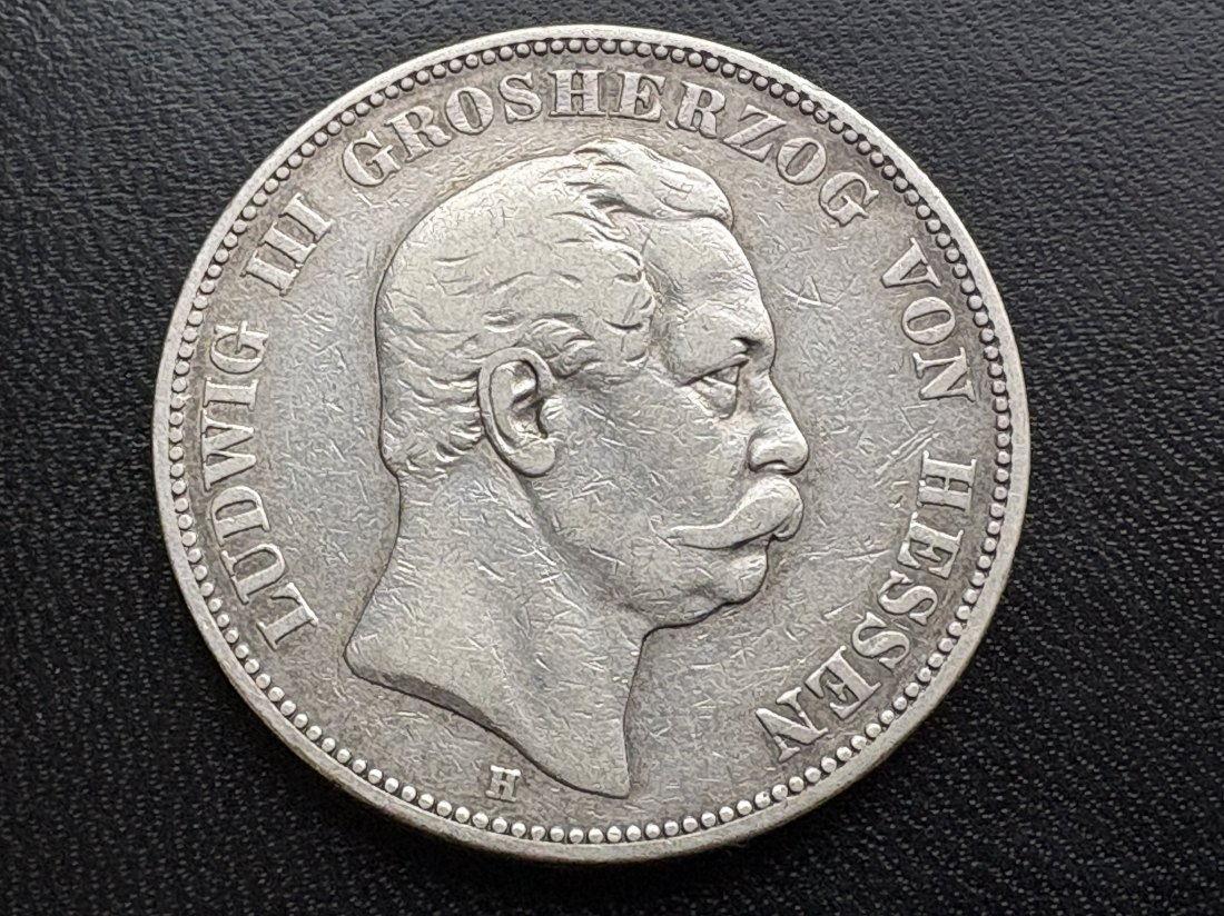 Kaiserreich - 5 Mark Hessen 1875 - Silbermünze