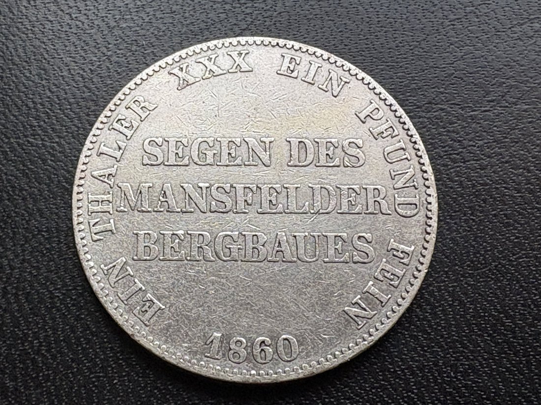  Altdeutschland - 1 Taler Preussen 1860 - Silbermünze - Ausbeutetaler   
