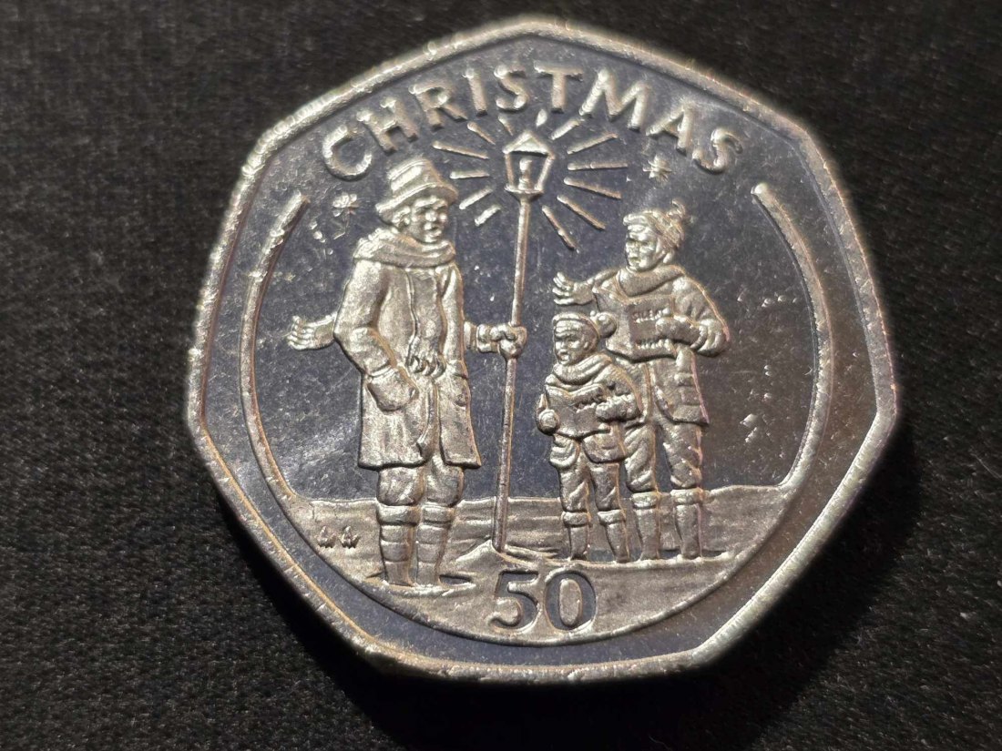  Gibraltar 50 Pence 1991 STG - Christmas   