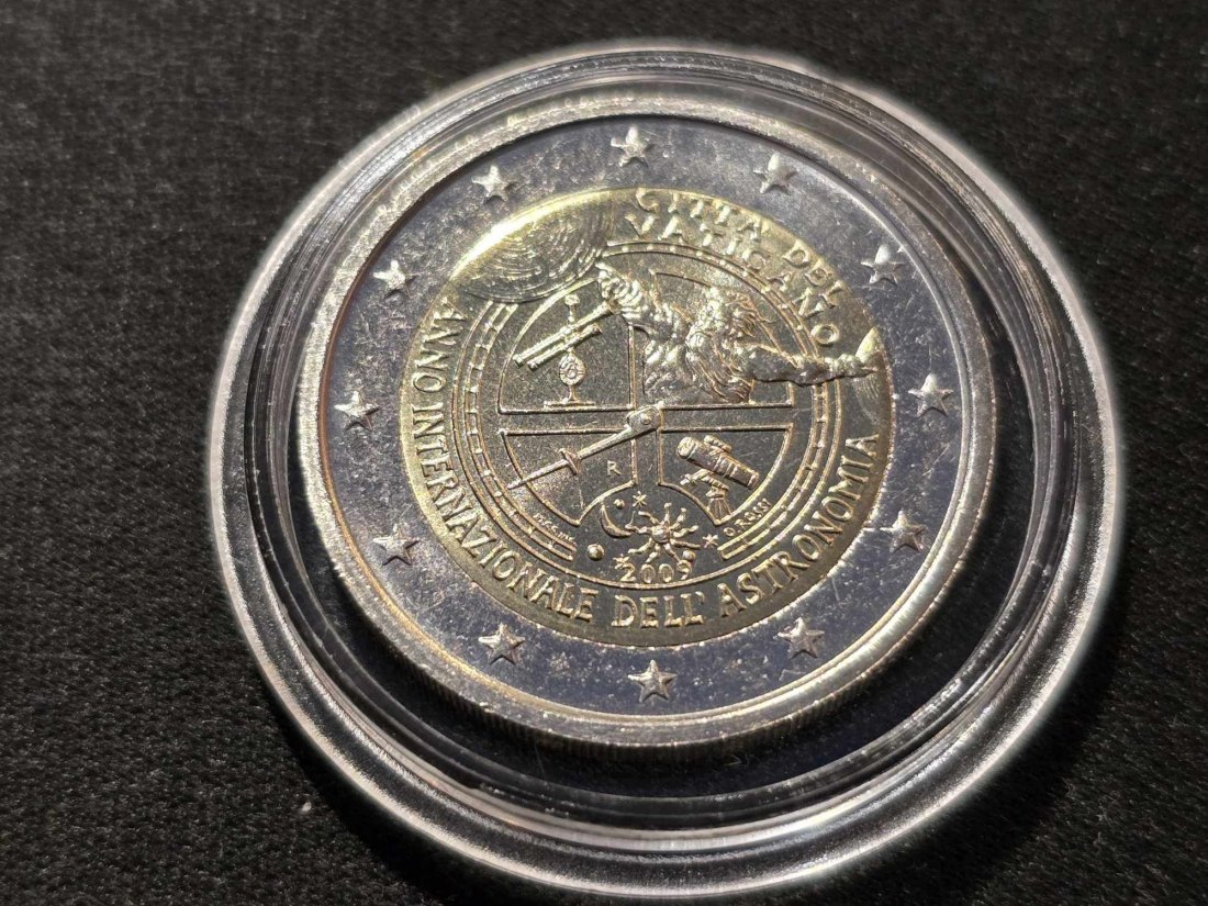  Vatikan 2 Euro Sondermünze 2009 - Internationales Jahr der Astronomie STG   