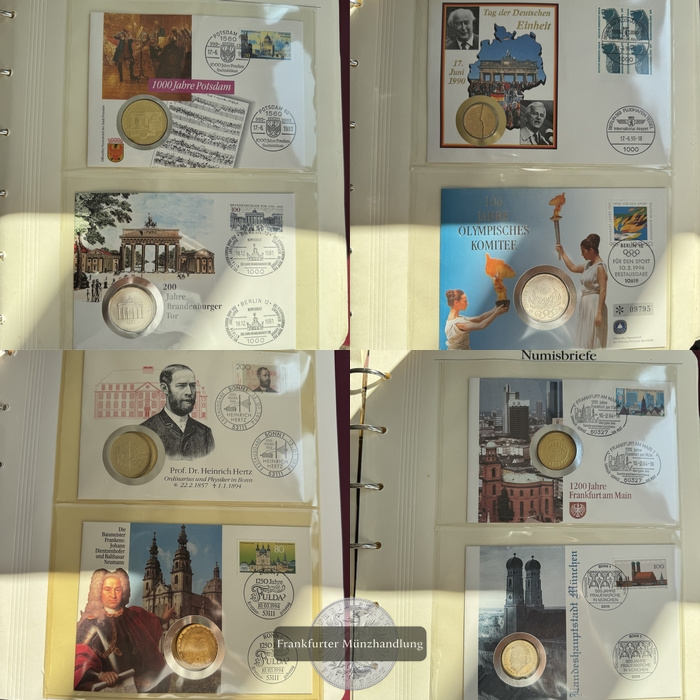  Deutsche Numisbriefe 29 Münzen/Medaillen FM-Frankfurt Feinsilber: 186,75g   