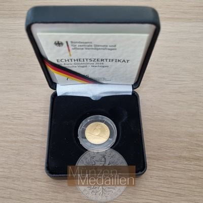 BRD  20 Euro MM-Frankfurt Feingold: 3,89g Native birds - Nightingale 2016 G 