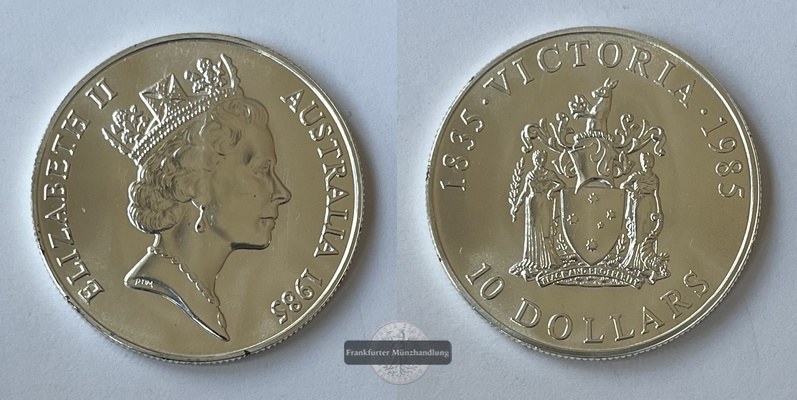  Australien 1985 10 Dollar Victoria KM#85 FM-Frankfurt Feinsilber: 18,5g   