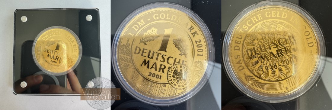 BRD  1 Mark  2001 (Medaille) MM-Frankfurt Feingold: 0,159g 1/200 Unze 2021 