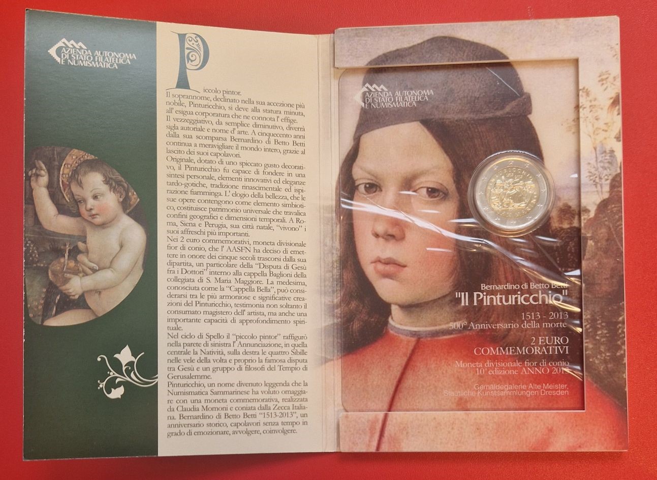  San Marino 2 Euro Gedenkmünze IL Pinturiccio 2013 Frank Maurer Koblenz AI570   