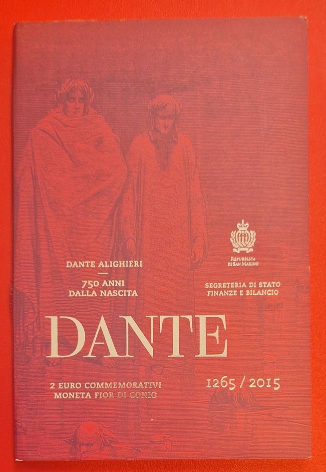  San Marino 2 Euro Gedenkmünze Dante 2015 Frank Maurer Koblenz AI574   