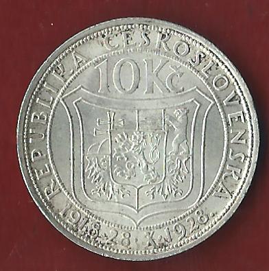  CESKOSLOVENSKA 10 KC 1938 Münzen und Goldankauf Koblenz Frank Maurer Ai 602   