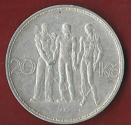  CESKOSLOVENSKA 20 KC 1933 Münzen und Goldankauf Koblenz Frank Maurer Ai 606   