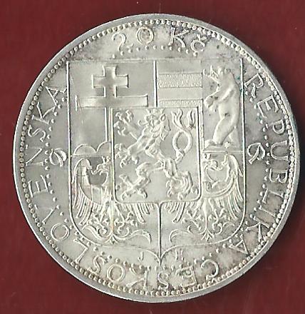  CESKOSLOVENSKA 20 KC 1937 Münzen und Goldankauf Koblenz Frank Maurer Ai 608   