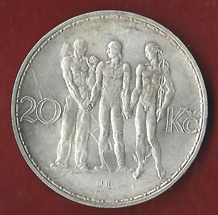  CESKOSLOVENSKA 20 KC 1933 Münzen und Goldankauf Koblenz Frank Maurer Ai 609   