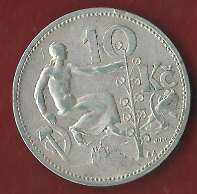  CESKOSLOVENSKA 10 KC 1932 Münzen und Goldankauf Koblenz Frank Maurer Ai 611   