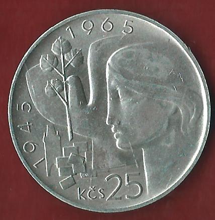  CESKOSLOVENSKA 25 KC 1965 Münzen und Goldankauf Koblenz Frank Maurer Ai 613   
