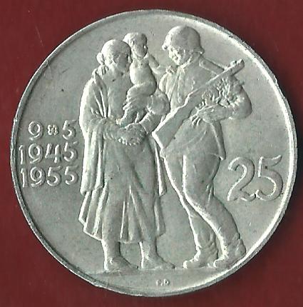  CESKOSLOVENSKA 25 KC 1955 Münzen und Goldankauf Koblenz Frank Maurer Ai 614   