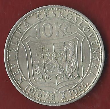  CESKOSLOVENSKA 10 KC 1928 Münzen und Goldankauf Koblenz Frank Maurer Ai 616   