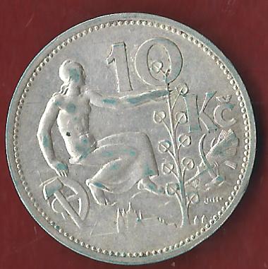  CESKOSLOVENSKA 10 KC 1932 Münzen und Goldankauf Koblenz Frank Maurer Ai 617   