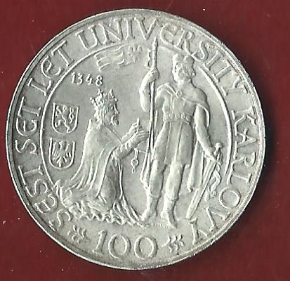 CESKOSLOVENSKA 100 KC 1948 Münzen und Goldankauf Koblenz Frank Maurer Ai 620   