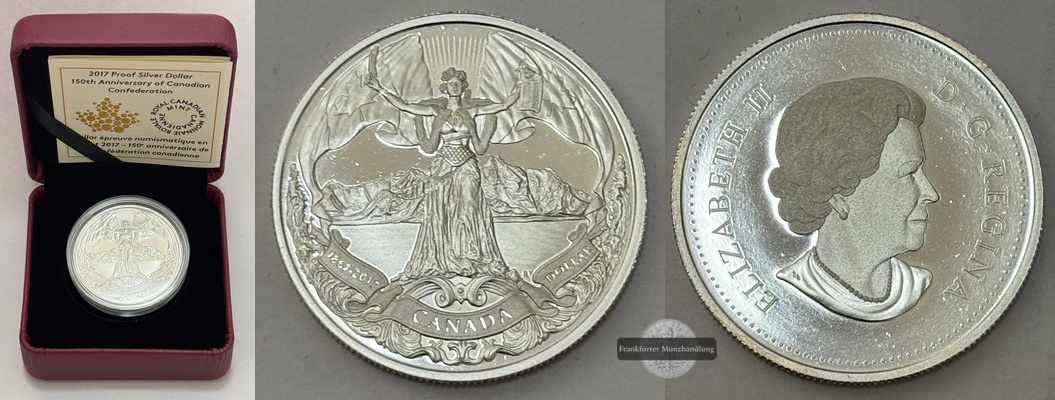 Kanada - 1 Dollar 2017 150. Jahrestag von Kanada UC#592 FM-Frankfurt  Feinsilber:23g   