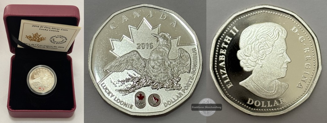  Kanada - 1 Dollar 2016 Olymp. Sommerspiele in Río de Janeiro KM#2089 FM-Frankfurt Feinsilber:7,8g   