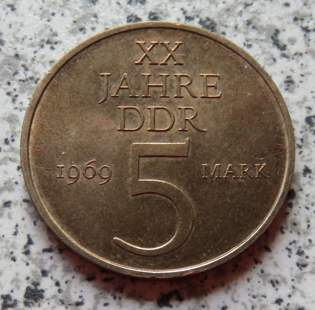  DDR 5 Mark 1969 XX. Jahrestag, 9,8 Gramm   
