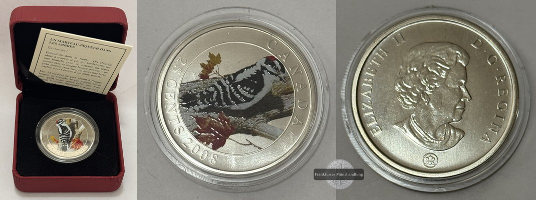  Kanada -  25 Cent   2008   Vögel Kanadas - Dunenspecht   KM#773 FM-Frankfurt   