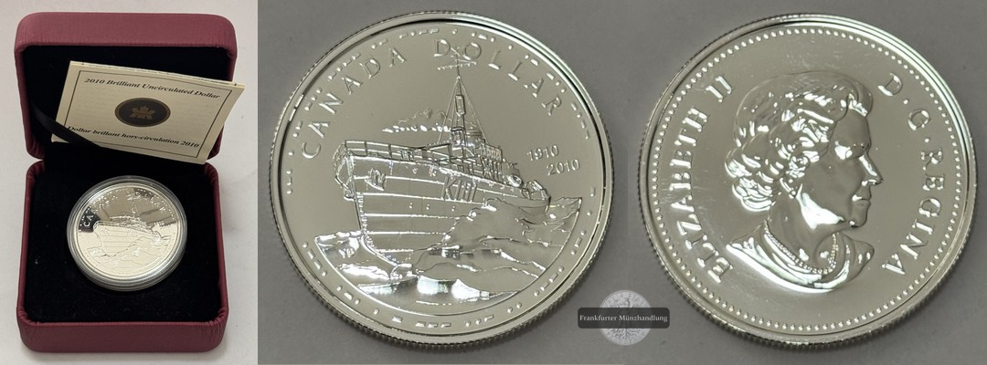  Kanada - 1 Dollar 2010  100. Jahrestag - Royal Canadian Navy  KM#995 FM-Frankfurt Feinsilber:23,3g   