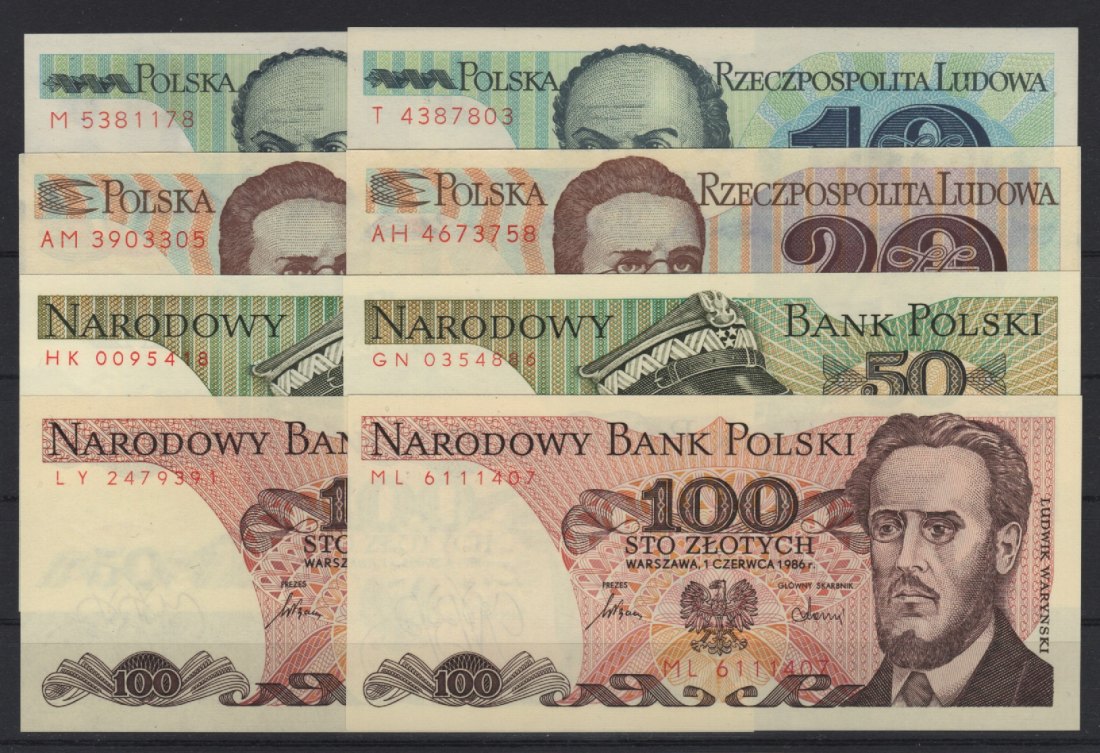  Polen 10-10.000 Zlotych plus Dubletten in kassenfrischer Erhaltung!   
