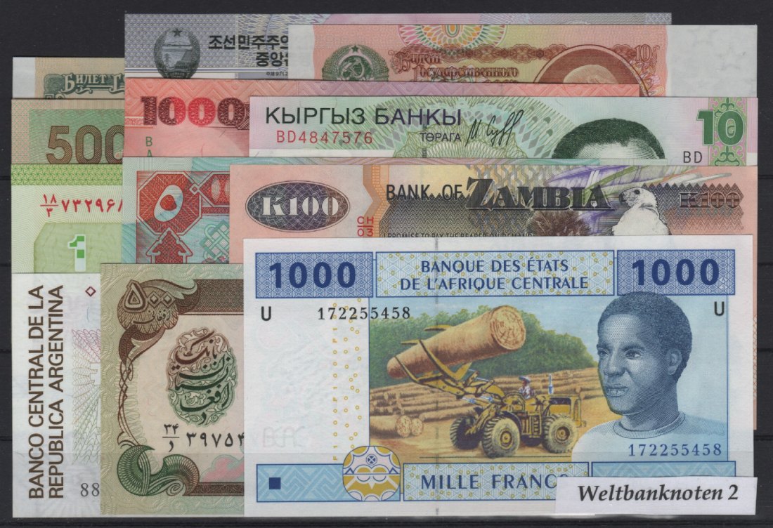  Weltbanknoten-Lot 2: Mit 20 verschiedenen Geldscheinen in unzirkulierter Erhaltung!   