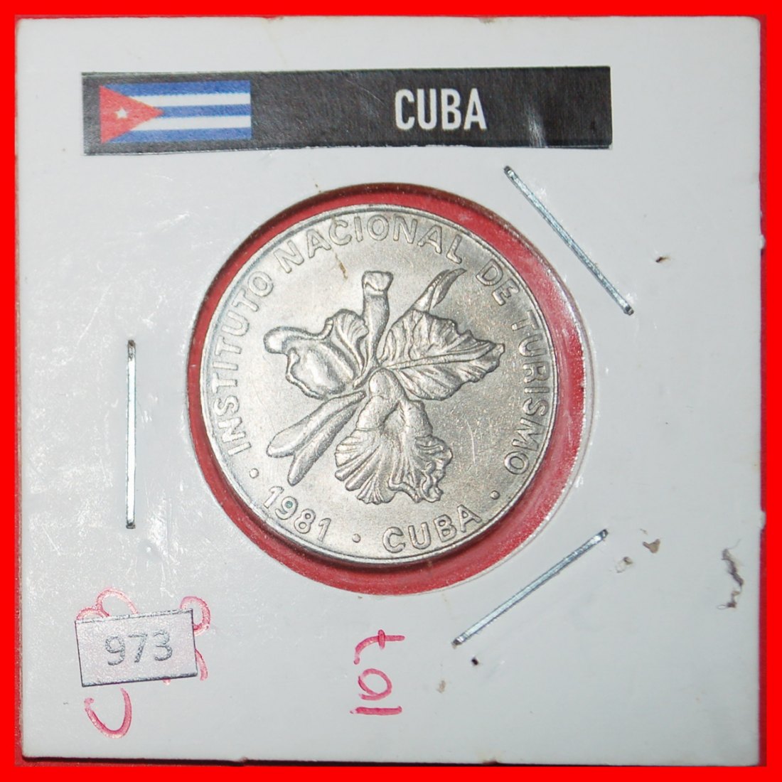 Ⰶ PALMTREE (1981-1989): CUBA ★ 25 CENTAVOS 1981 INTUR! IN HOLDER! ★LOW START ★ NO RESERVE!
