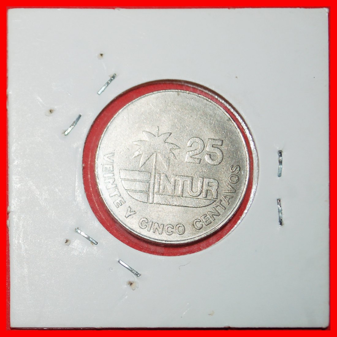 Ⰶ PALMTREE (1981-1989): CUBA ★ 25 CENTAVOS 1981 INTUR! IN HOLDER! ★LOW START ★ NO RESERVE!   