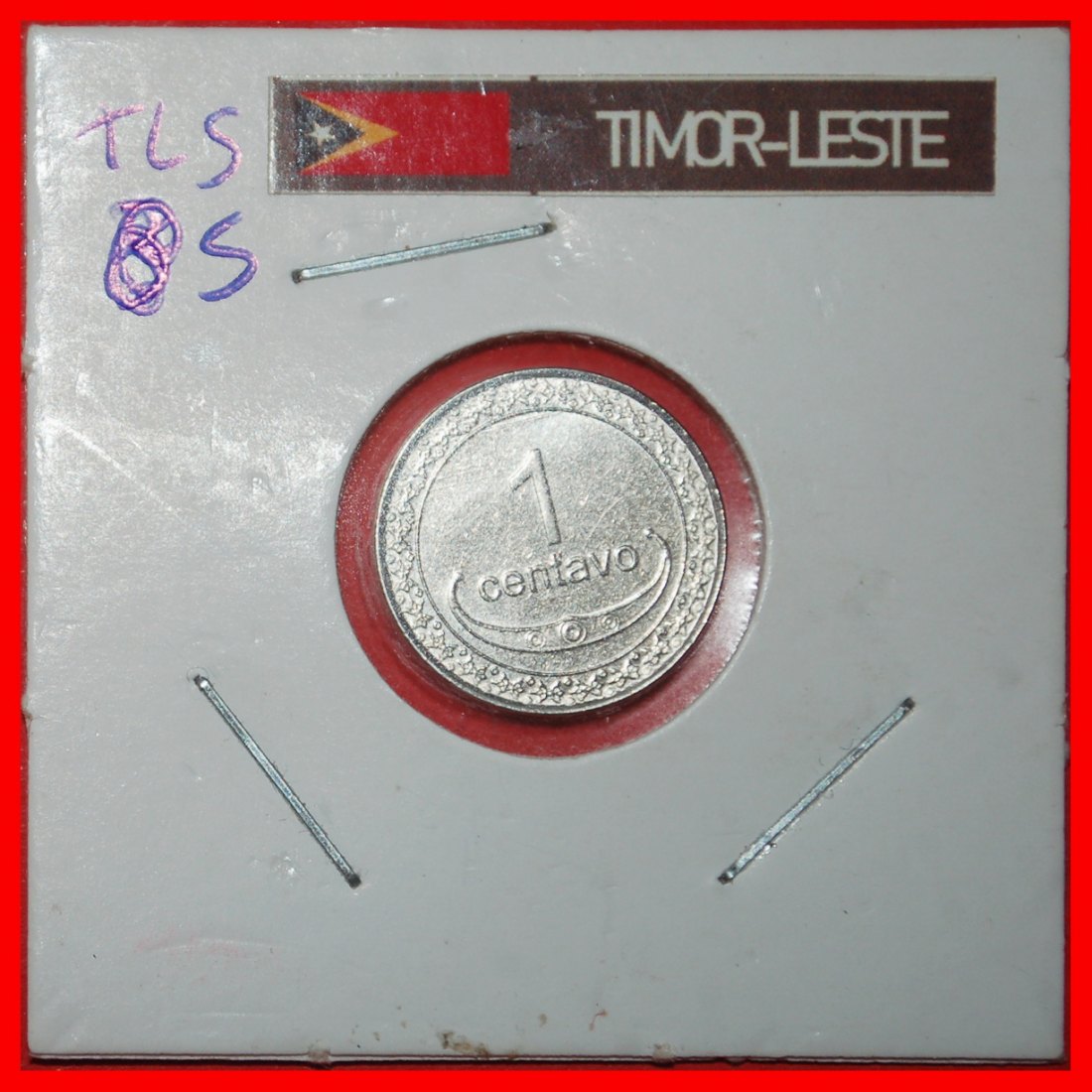 Ⰶ PORTUGAL (2003-2012): TIMOR★1 CENTAVO 2004 SHELL & MOON! UNC LUSTRE★HOLDER★LOW START ★ NO RESERVE!
