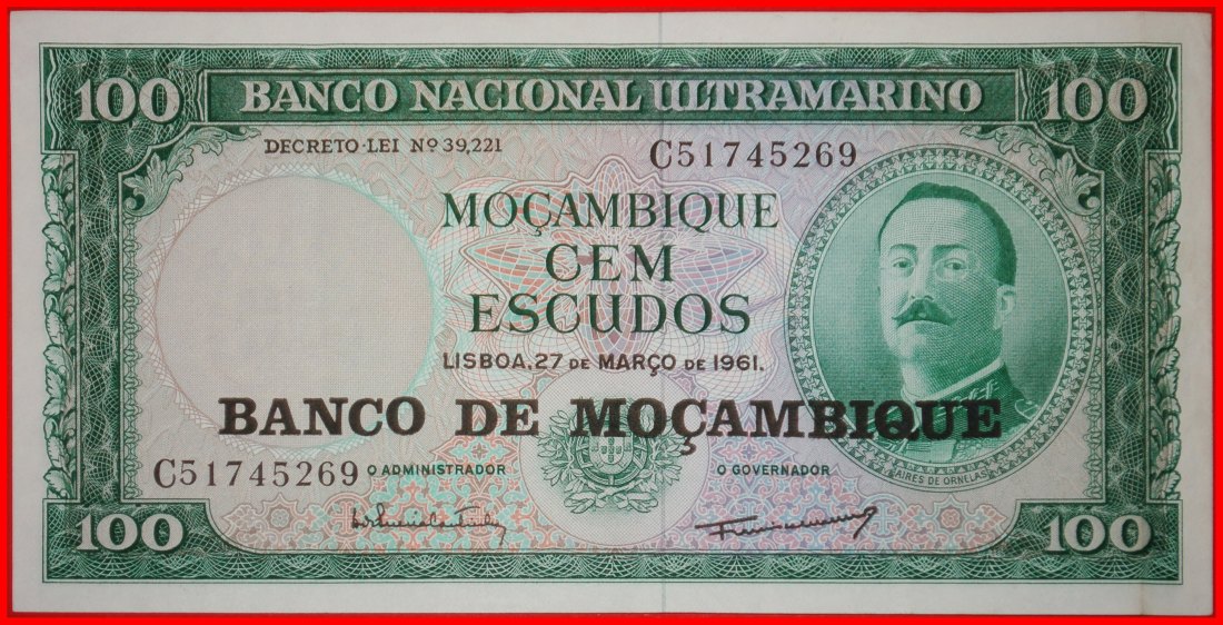 ⰆGREAT BRITAIN:MOZAMBIQUE★100 ESCUDOS 1961/1976 SHIP 1864★PORTUGAL INDIA/GOA★LOW START ★ NO RESERVE!