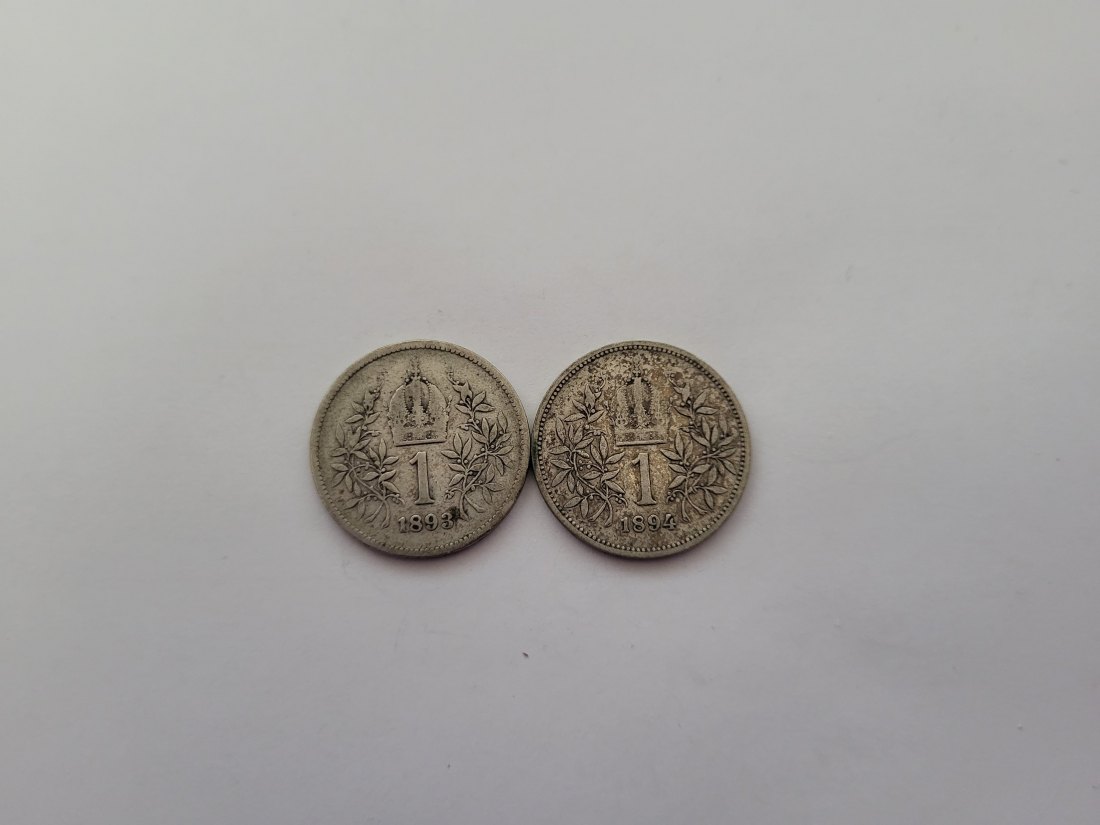  1 Krone 1893 1894 á 4,17g fein silber Kronenwährung Österreich Spittalgold9800 (4508   