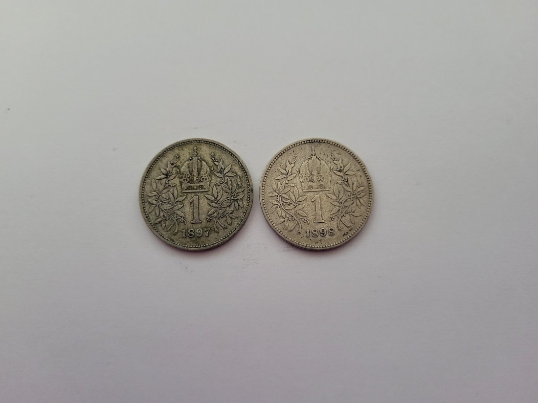  1 Krone 1897 1898 á 4,17g fein silber Kronenwährung Österreich Spittalgold9800 (4508   