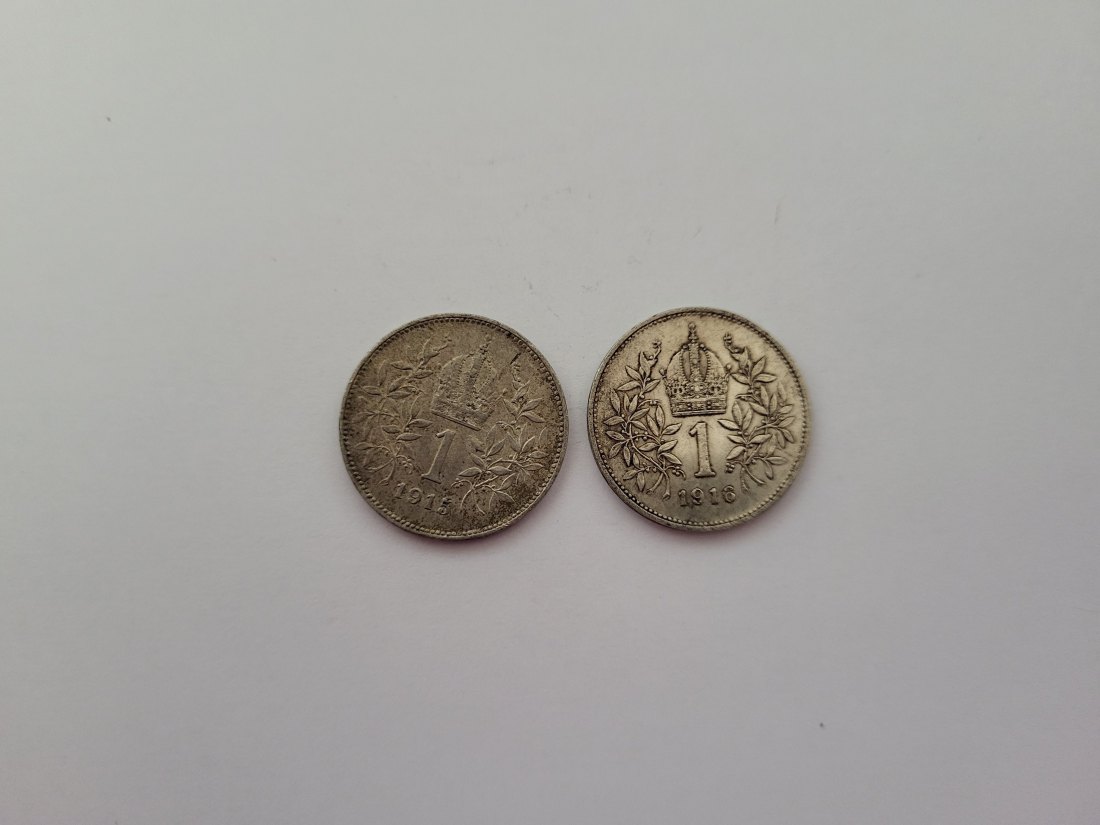  1 Krone 1915 1916 á 4,17g fein silber Kronenwährung Österreich Spittalgold9800 (4508   