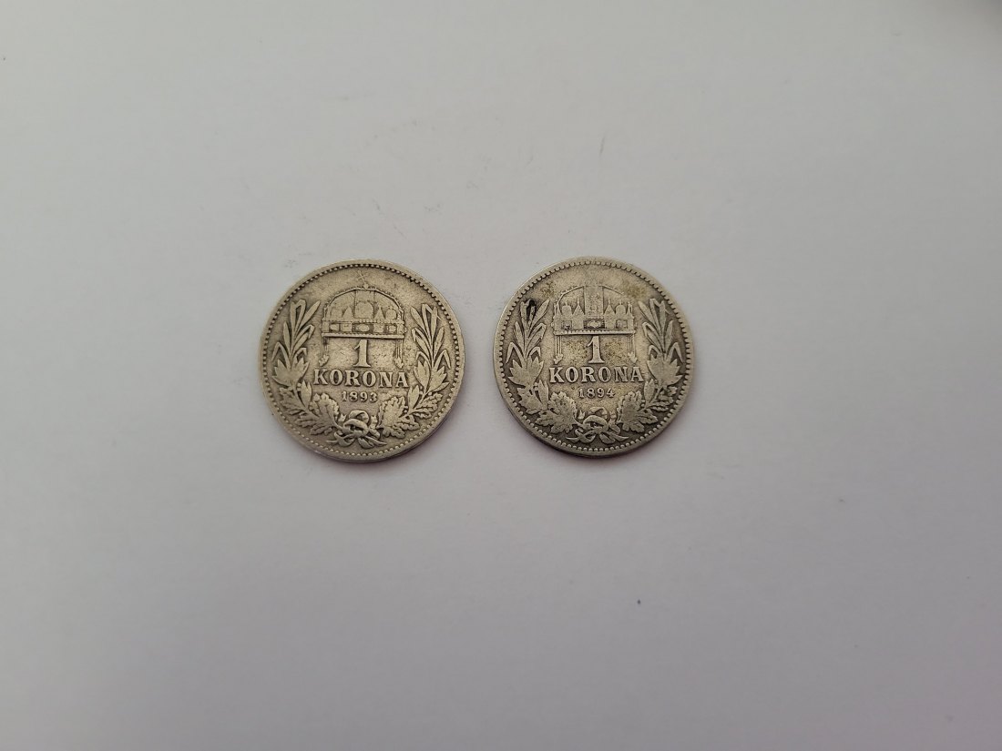  1 Korona 1893 1894 á 4,17g fein Ag Kronenwährung Ungarn Franz Joseph I. Spittalgold9800 (1277   
