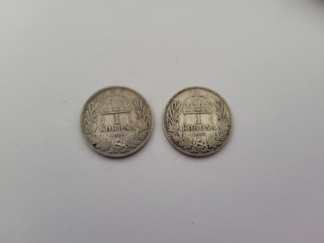  1 Korona 1895 1896 á 4,17g fein Ag Kronenwährung Ungarn Franz Joseph I. Spittalgold9800 (1277   
