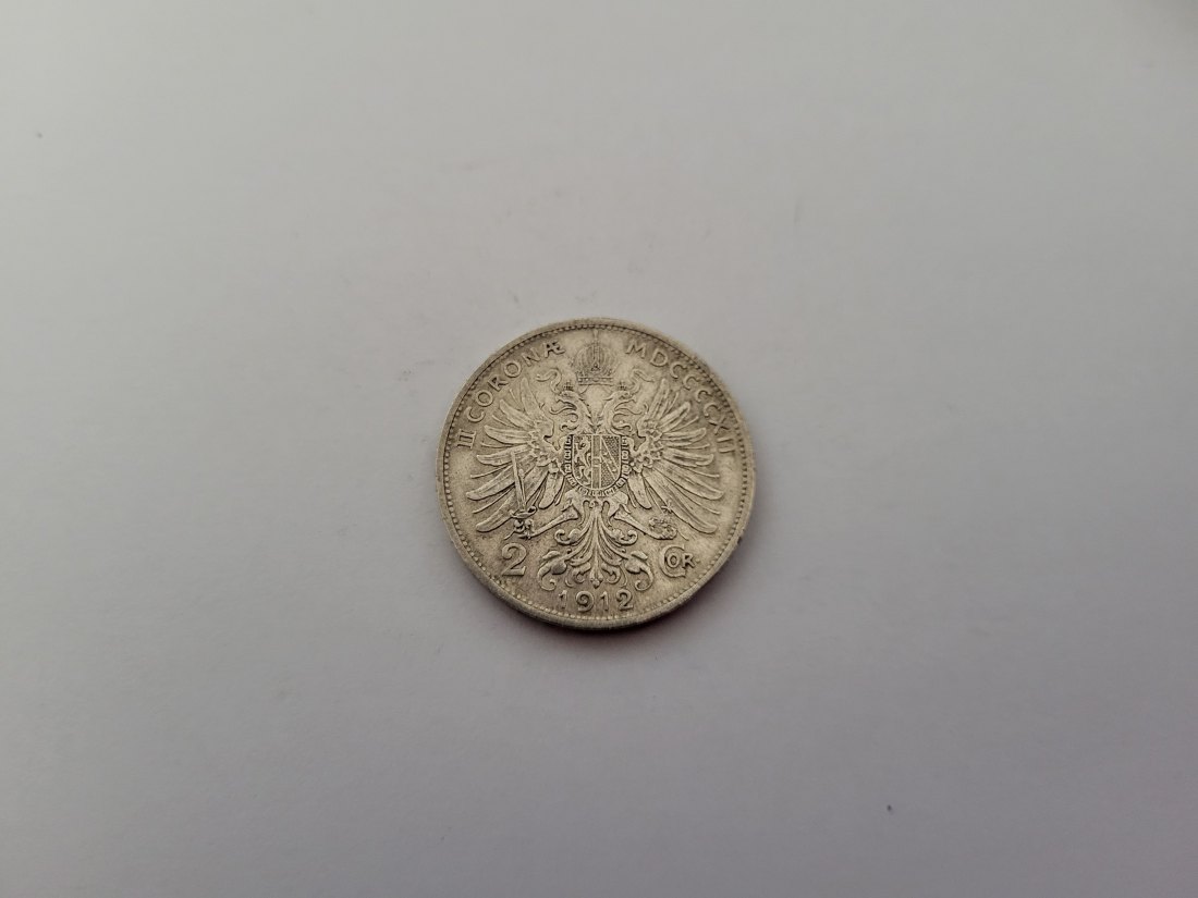  2 Kronen 1912 silber 8,35g fein Kronenwährung Österreich Franz Joseph I. Spittalgold9800 (1281)   