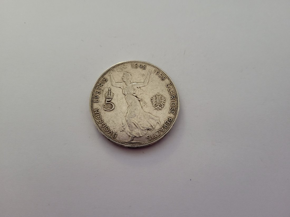  5 Kronen 1908 silber 21,6g fein Kronenwährung Österreich Franz Joseph I. Spittalgold9800 (4783)   