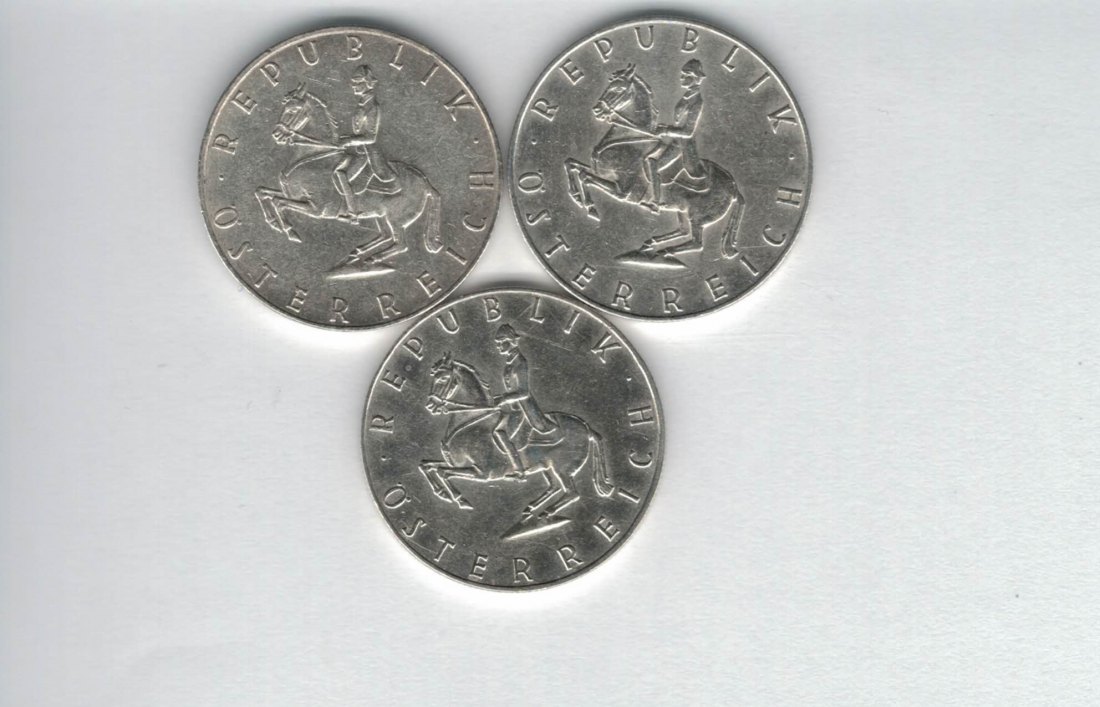  5 Schilling 1960 1961 1962 3 Stk. silber á 3,32 fein Österreich Spittalgold9800 /1054   