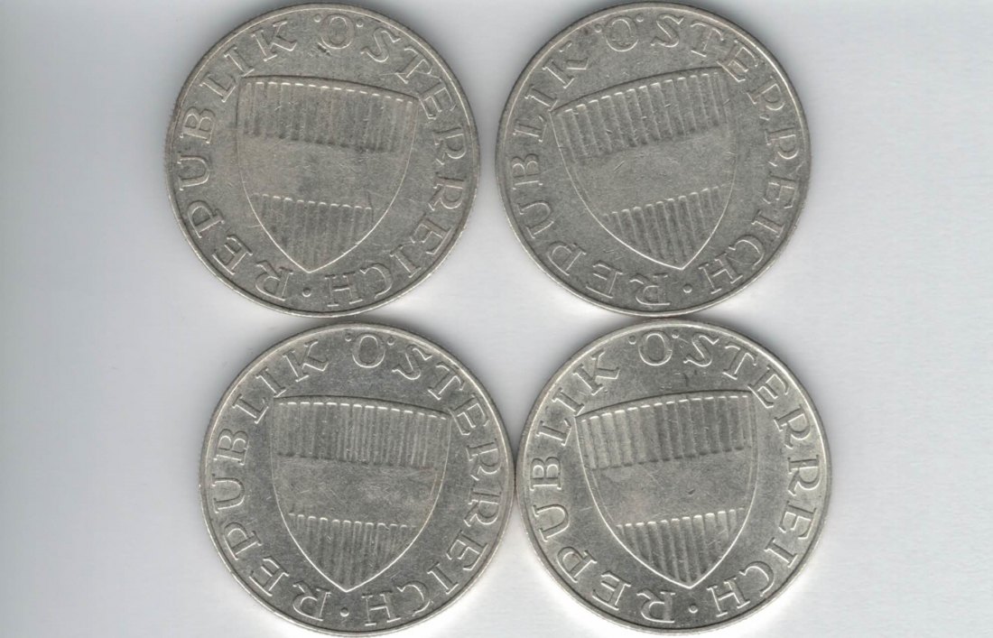  10 Schilling 1957 1958 1959 1965 Ag silber á 4,8g fein Österreich 2. Republik Spittalgold9800 (4785)   
