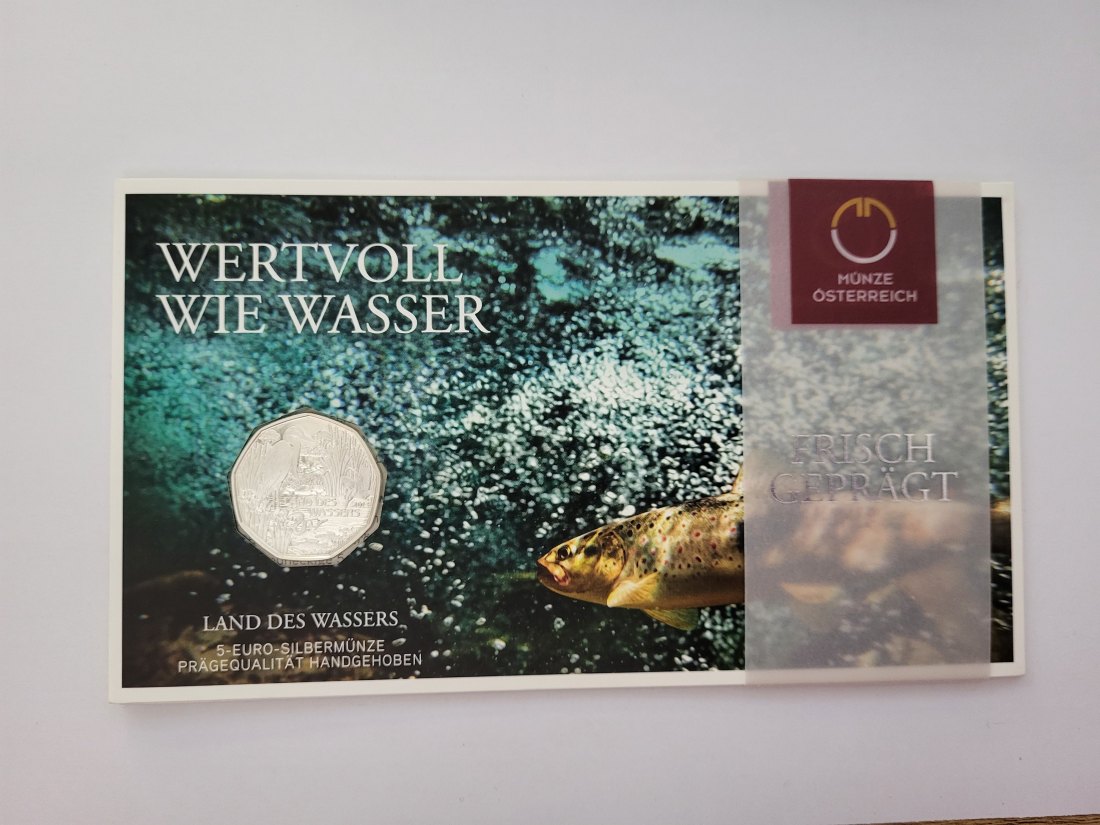  5 Euro 2013 Land des Wassers silber 800/8g fein Österreich Spittalgold9800 (04974)   