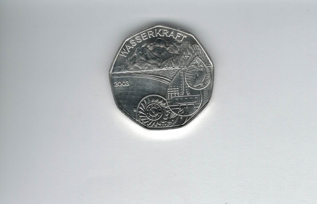  5 Euro 2003 Wasserkraft Österreich silber Spittalgold9800 (4974/2   