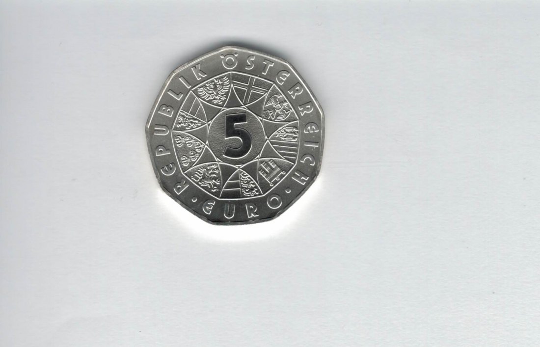  5 Euro 2004 EU-Erweiterung Österreich silber Spittalgold9800 (4974/3   