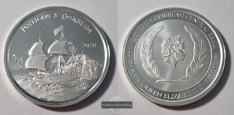  Antigua und Barbuda 2 Dollar 2020 FM-Frankfurt Feinsilber:   