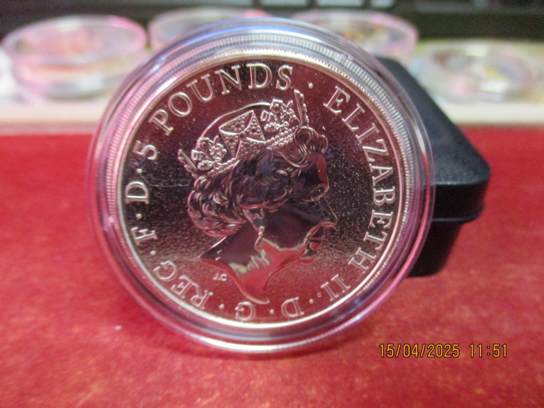  Großbritannien 5 Pfund 2017 Queen's Beasts Greif 2 Oz Silbermünze Farbe - 1101053   