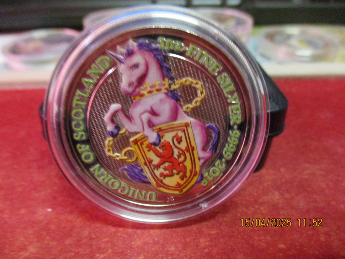  Großbritannien 5 Pfund 2018 Queen's Beasts Einhorn 2 Oz Silbermünze Farbe - 1101053   